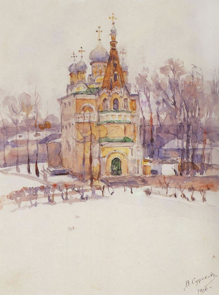 Василий Иванович Суриков. "Церковь". 1910.