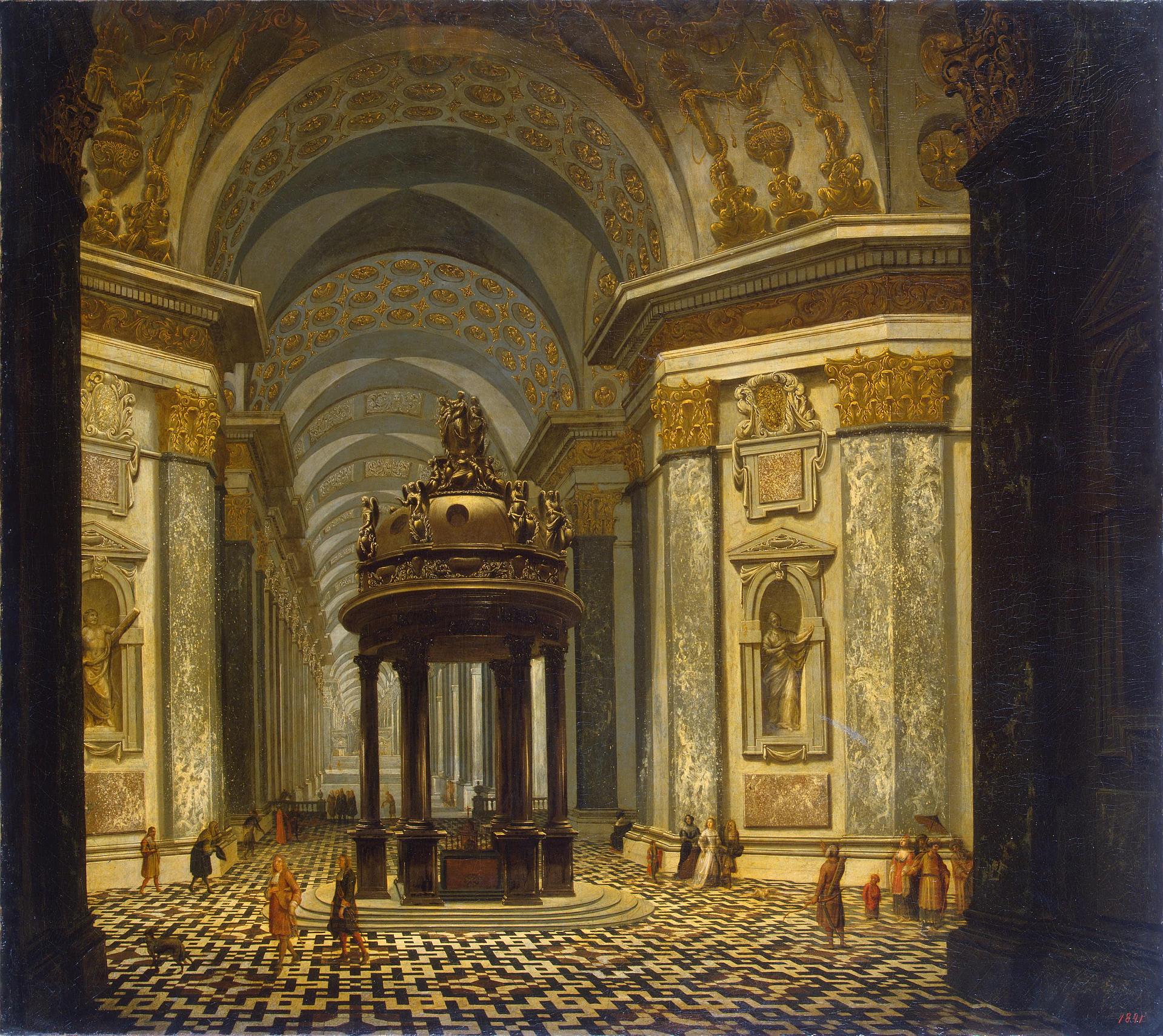 Вильгкльм Шуберт ван Эренберг. "Внутренний вид церкви". 1665. Эрмитаж, Санкт-Петербург.