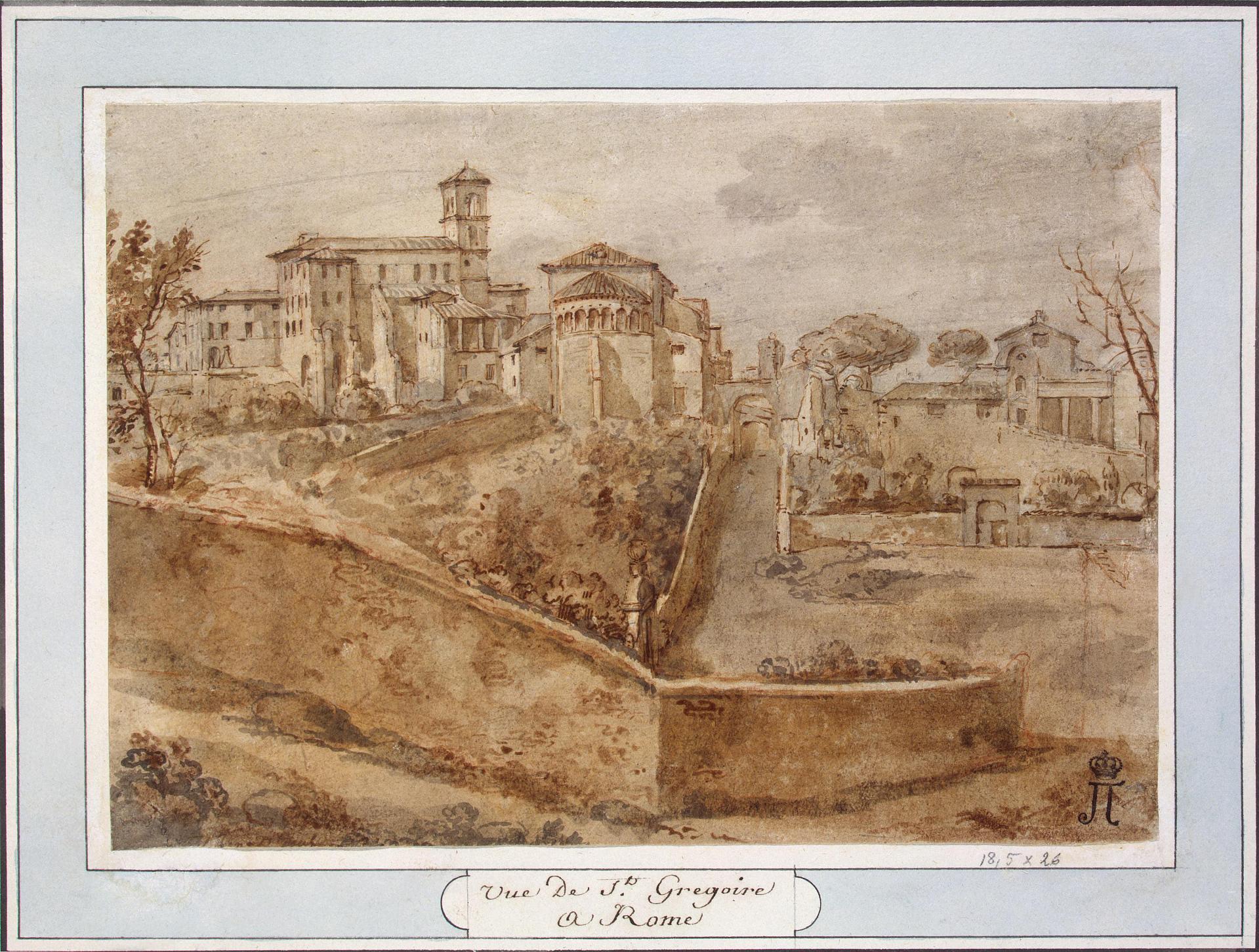 Шарль-Луи Клериссо. "Вид на церковь Санти-Джованни-э-Паоло в Риме". Между 1750-1755.