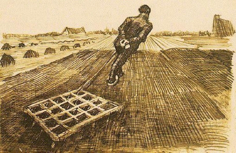 Винсент Ван Гог. "Человек, тянущий борону". 1883.