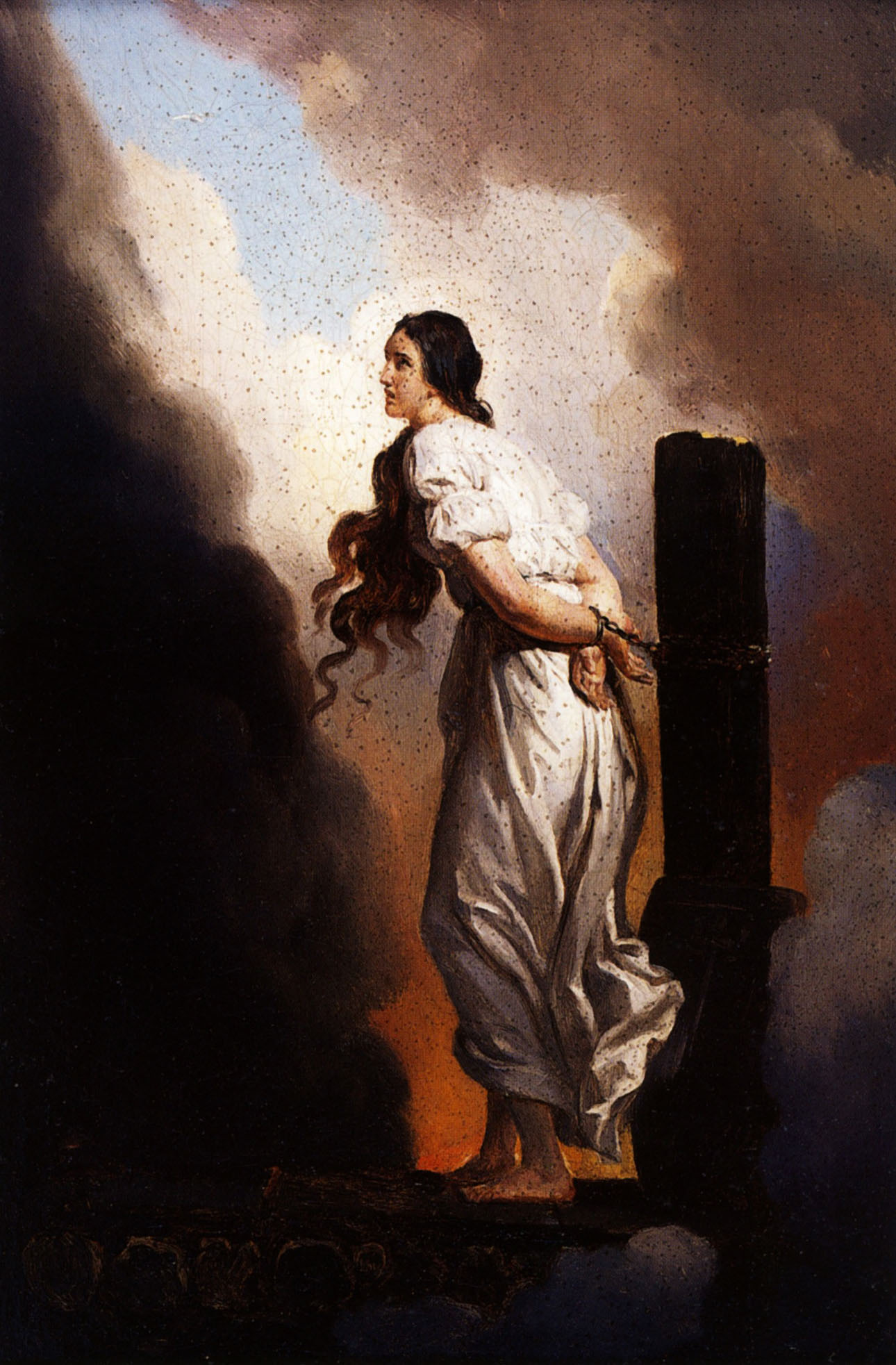 Александр-Эварист Фрагонар. "Жанна д'Арк на костре". 1822.