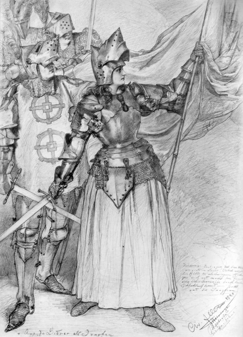Кристиан Вильгельм Аллерс. "Актриса Аманда Линднер как Орлеанская Дева". 1891.