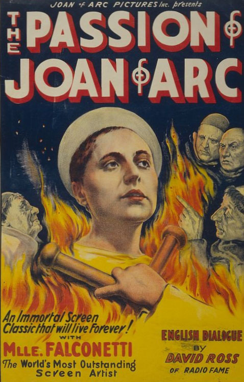 "Страсти Жанны д'Арк" режиссёра Карла Теодора Дрейера, Франция. Постер. 1927.