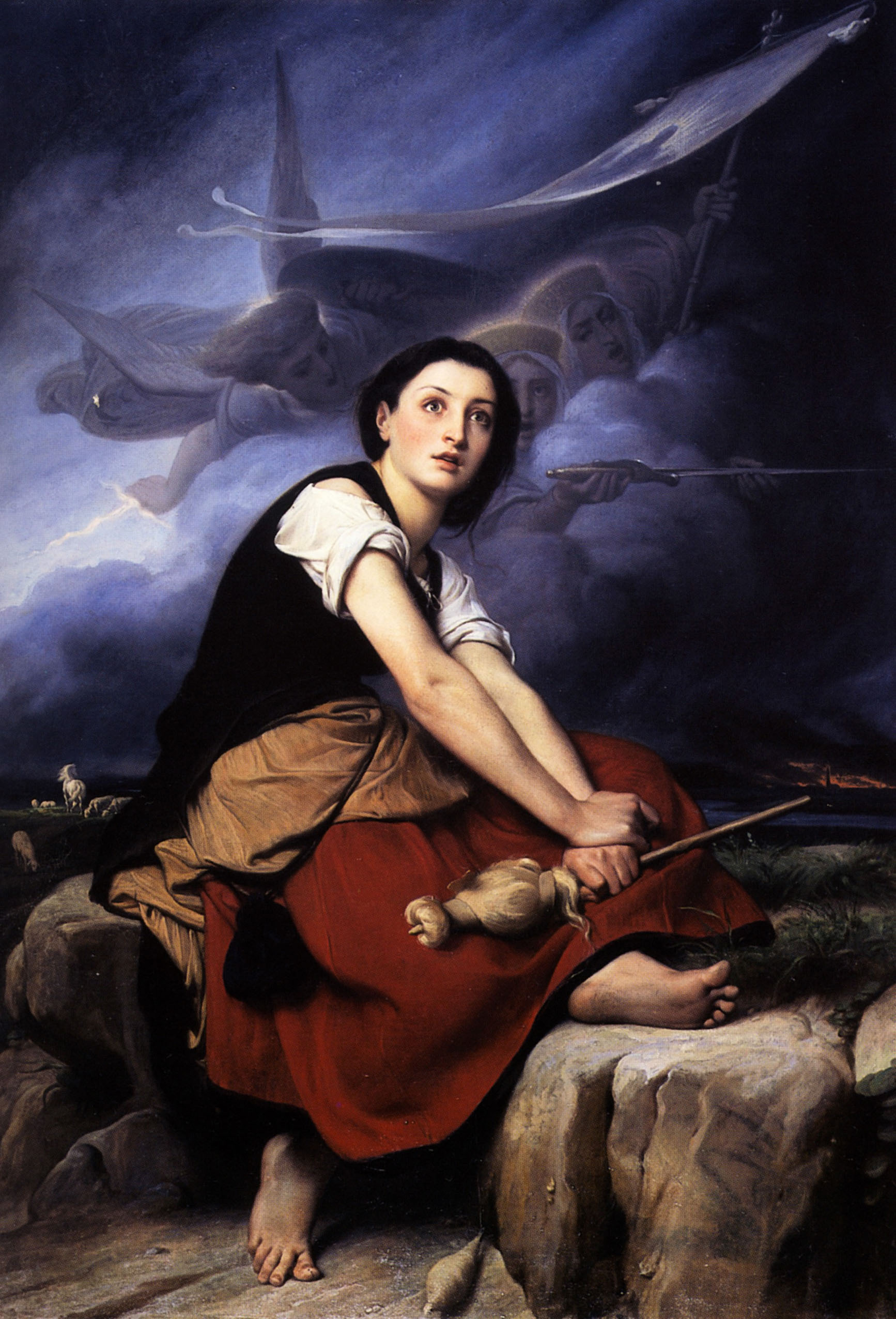 Леон Франсуа Бенувиль. "Жанна д'Арк, слушающая голос". 1855-1859.