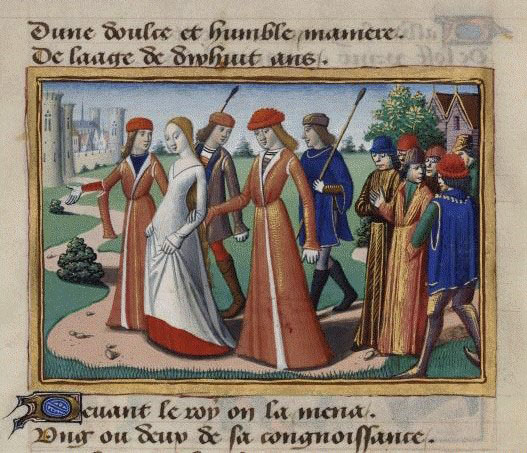 "Жанну д'Арк переправляют в Шинон". Миниатюра XV века.