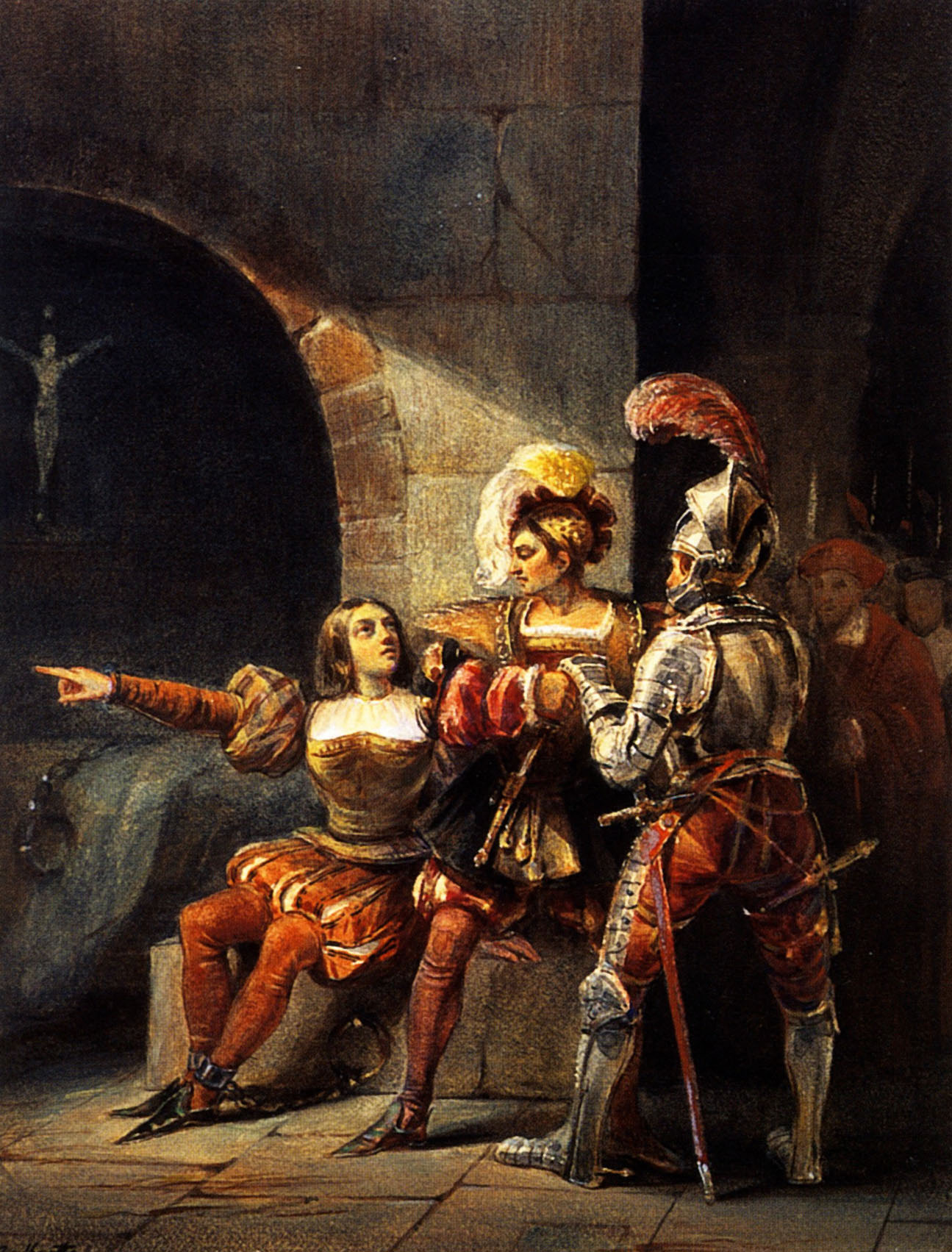 Неизвестный художник. "Заключение Жанны д'Арк под стражу". 1820-1830.