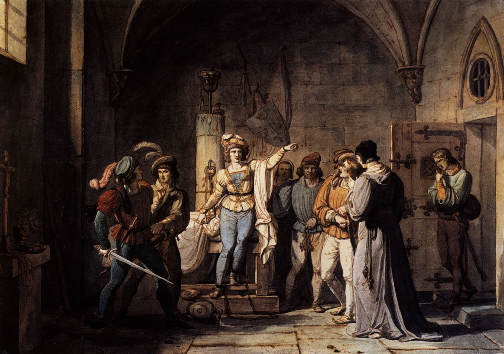 Анри Ревойл. "Заключение Жанны д'Арк под стражу в Руане". 1819.