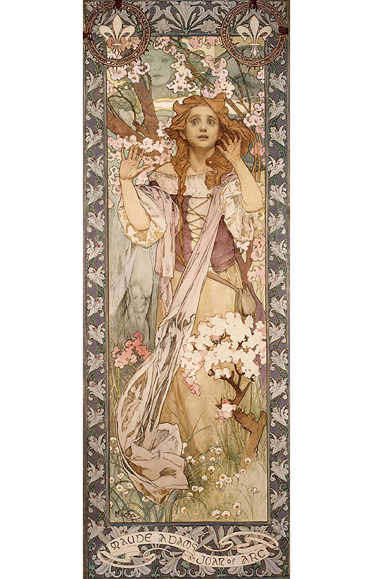 Альфонс Муха. "Мод Адамс в образе Жанны д'Арк". 1909.