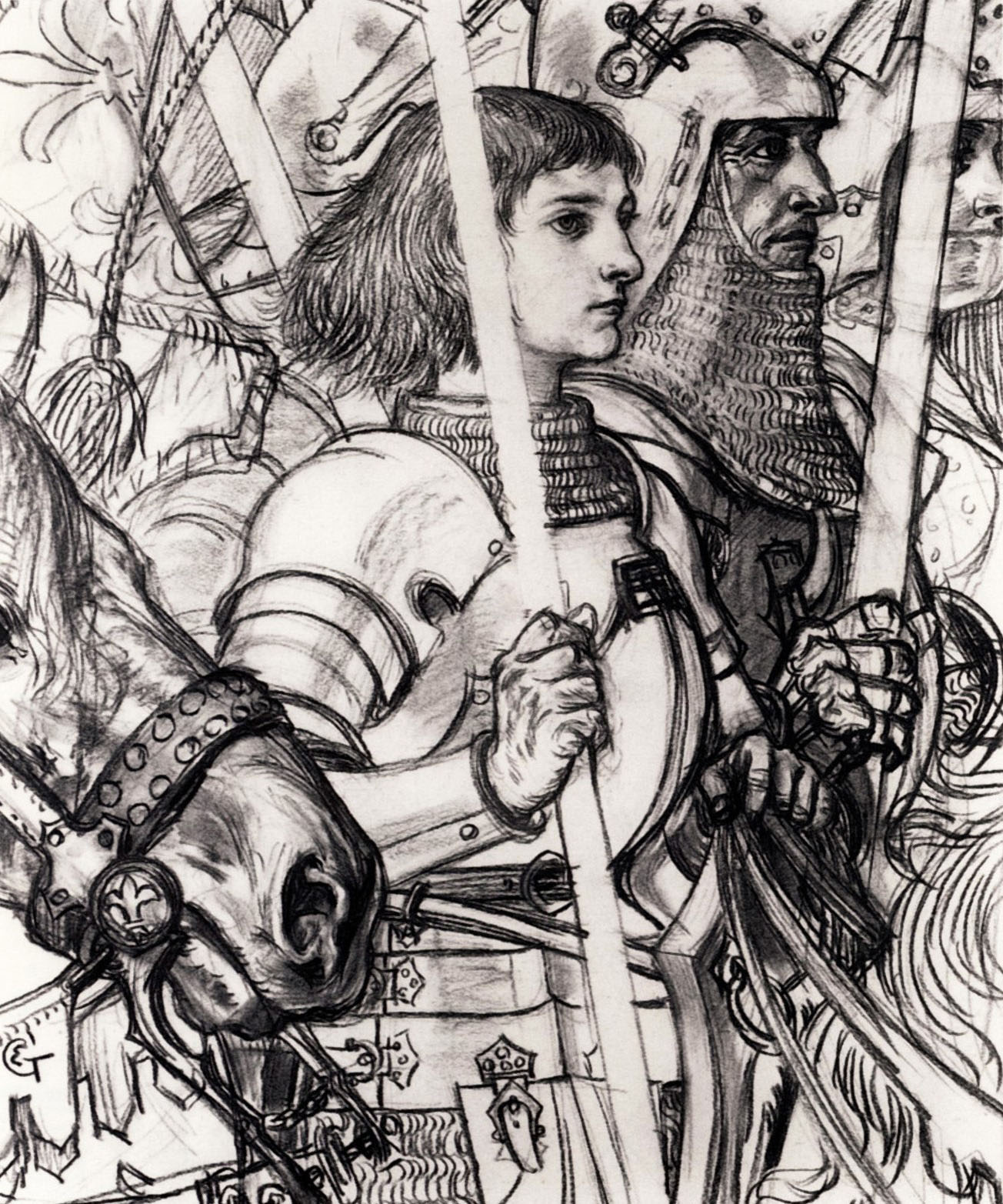 Эжен Грассе. "Жанна д'Арк". Дизайн плаката книги Марка Твена. 1895. Музей декоративного искусства, Париж.