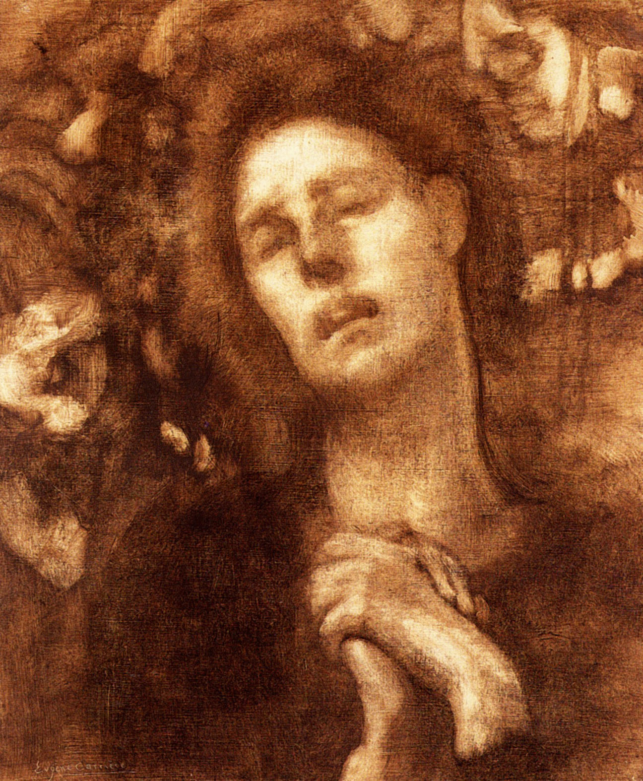 Эжен Каррьер. "Жанна д'Арк прислушивается к голосам". 1899. Музей Орсе, Париж.