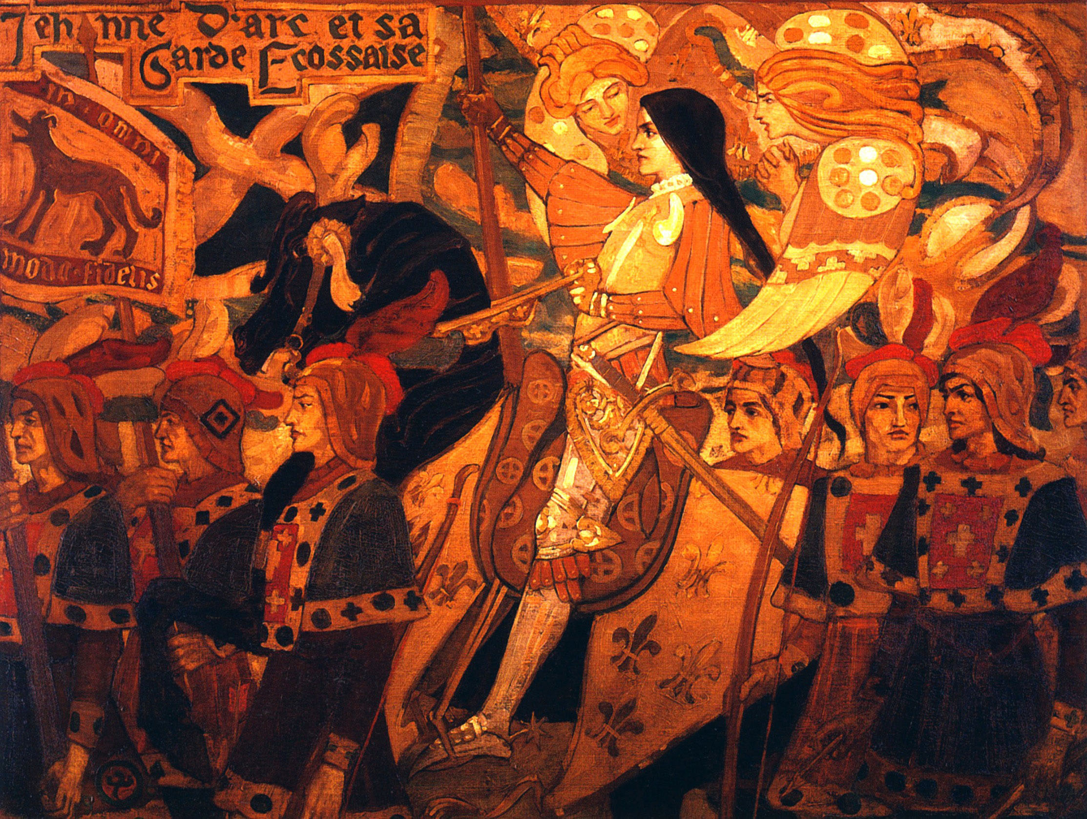 Джон Дункан. "Жанна д'Арк и ее шотландская гвардия". 1896. Городской музей и художественная галерея, Эдинбург.