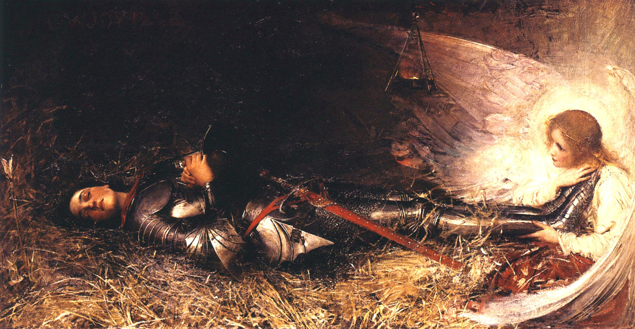 Джордж Уильям Джой. "Ранение Жанны д'Арк". 1895. Музей изобразительных искусств, Руан.