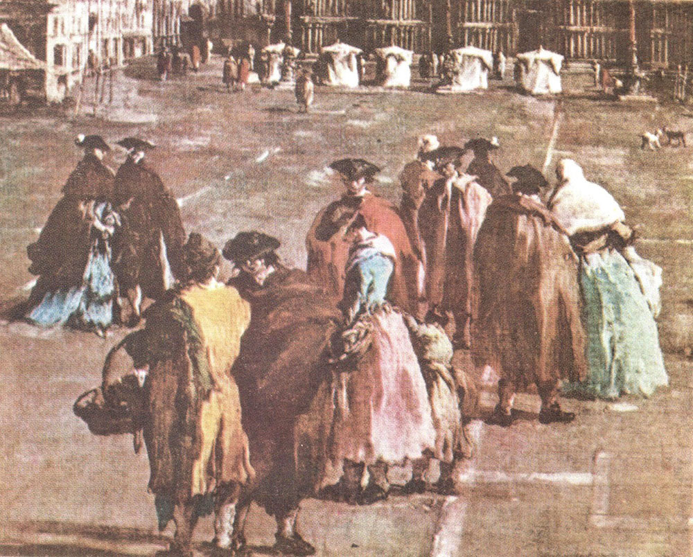Франческо Гварди. "Площадь Сан Марко". Фрагмент. Около 1760.