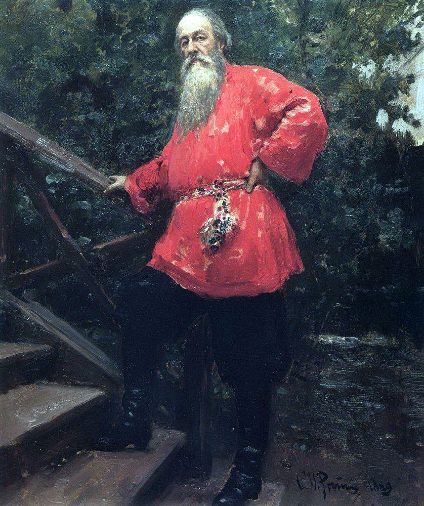 Илья Репин. В. В. Стасов на даче в деревне Старожиловка близ Парголова. 1889.