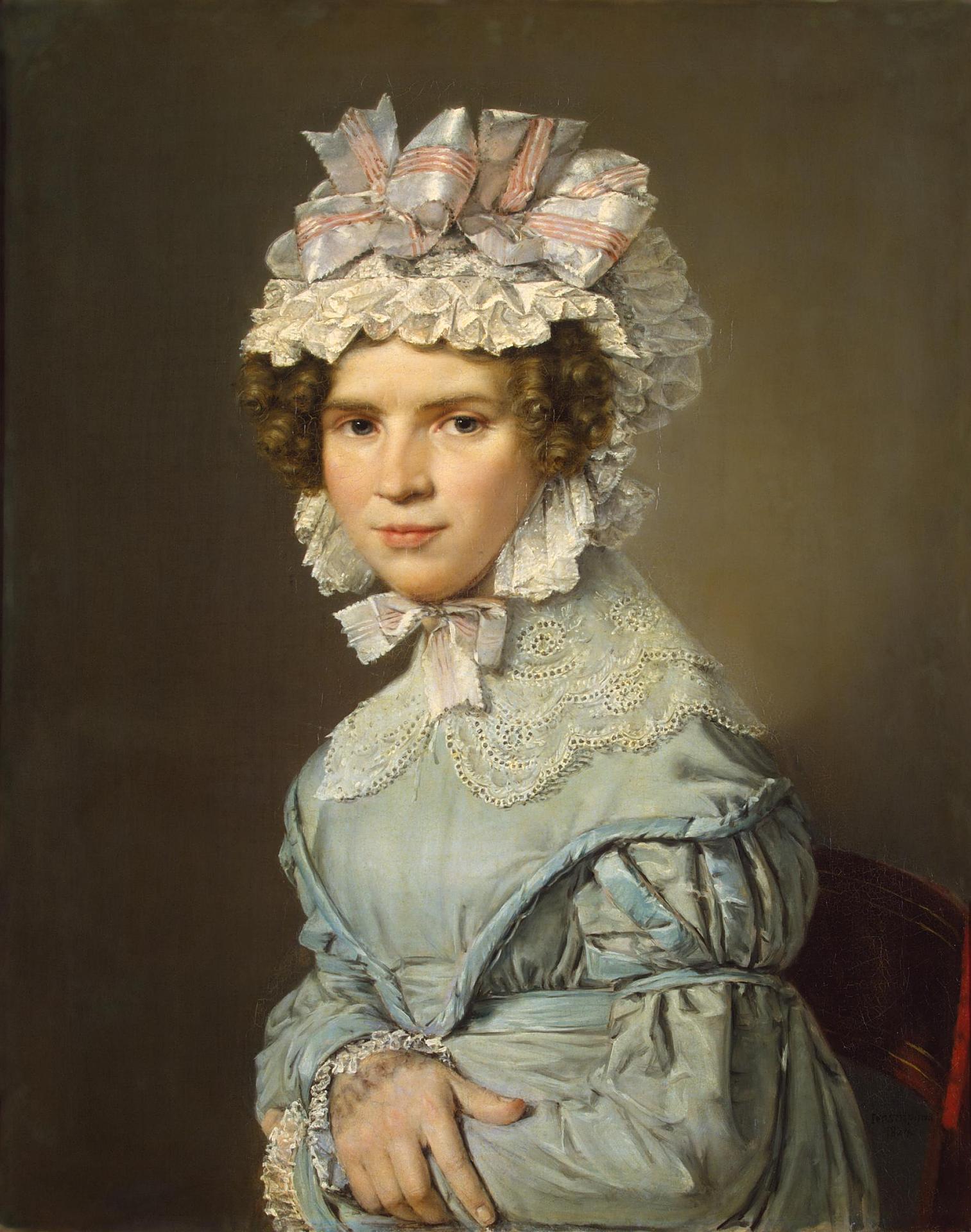 Кристиан Альбрехт Иенсен. "Портрет дамы в голубом платье". 1824.
