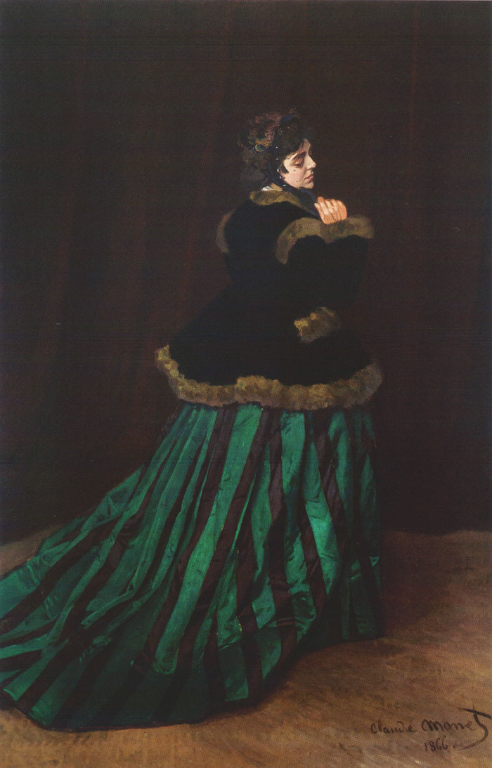 Клод Моне. "Камилла (Дама в зелёном платье)". 1866. Художественный музей, Бремен.