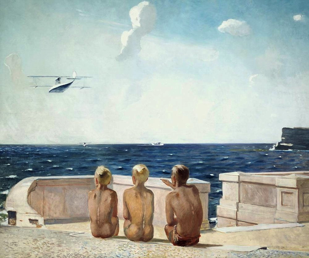 Александр Александрович дейнека. "Будущие лётчики". 1938.