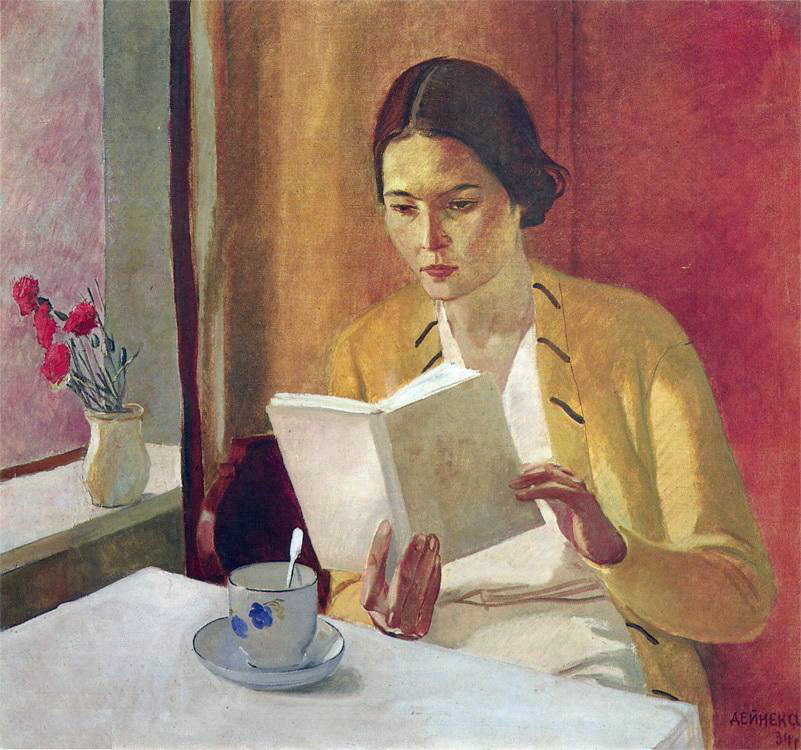 Александр Александрович Дейнека. "Девушка с книгой". 1934.
