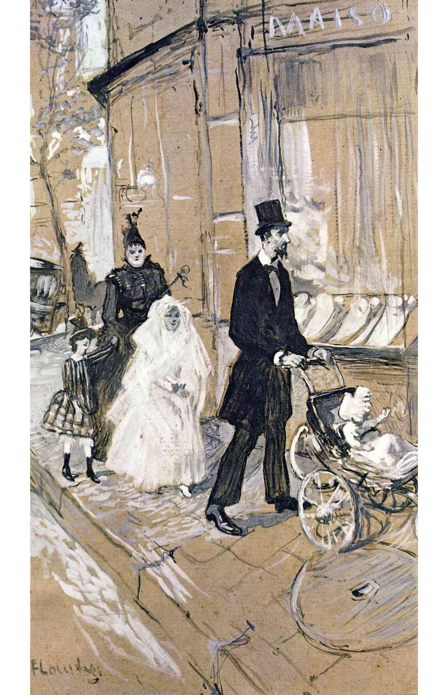 Анри де Тулуз-Лотрек. "День первого причастия в Париже". 1888.