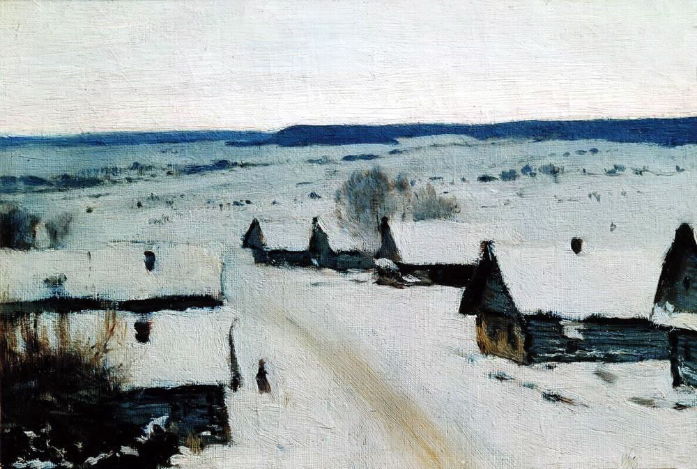 Исаак Ильич Левитан. "Деревня. Зима". 1877-1878.