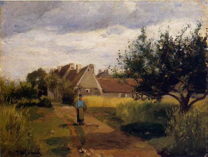 Камиль Писсарро. "Вход в деревню". 1863 год.