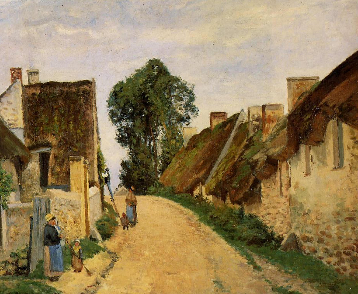 Камиль Писсарро. Деревенская улица, Овер-сюр-Уаз". 1873.