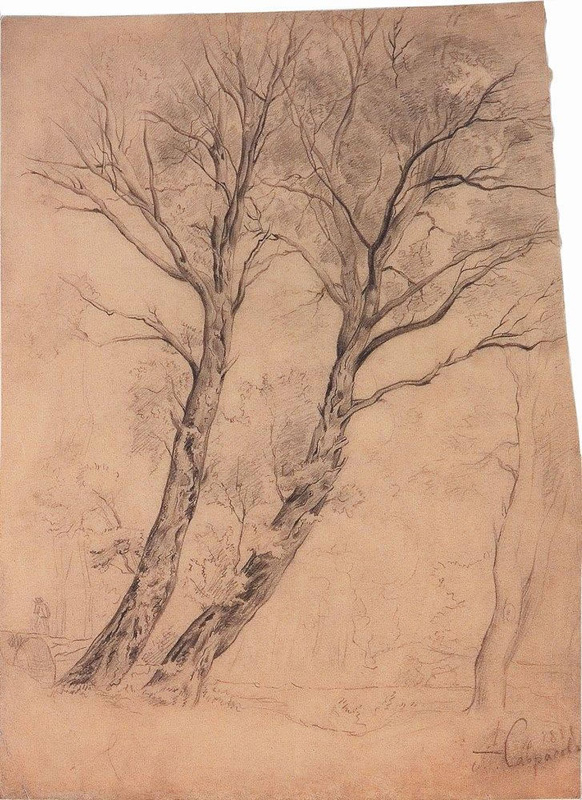 Алексей Кондратьевич Саврасов. "Деревья". 1850-е.