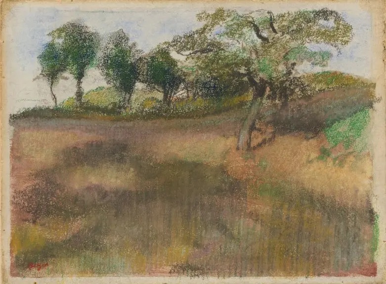Эдгар Дега. "Вспаханное поле и деревья". 1892. Чикагский институт искусств, Чикаго.