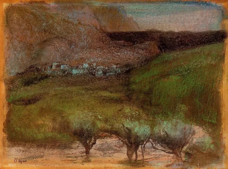 Эдгар Дега. "Оливковые деревья на фоне гор". 1892. Музей Нортона Саймона, Пасадена.