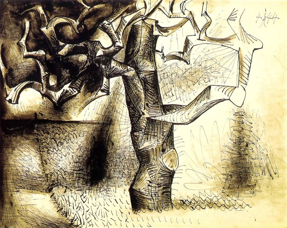 Пабло Пикассо. "Деревья". Эскиз. 1944.