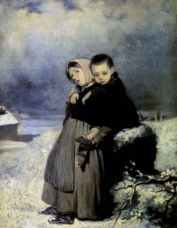 Василий Перов. Дети-сироты на кладбище. 1864.