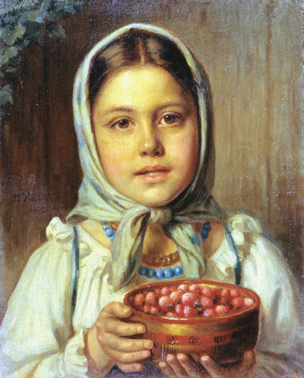 Николай Рачков. Девочка с ягодами. 1879.