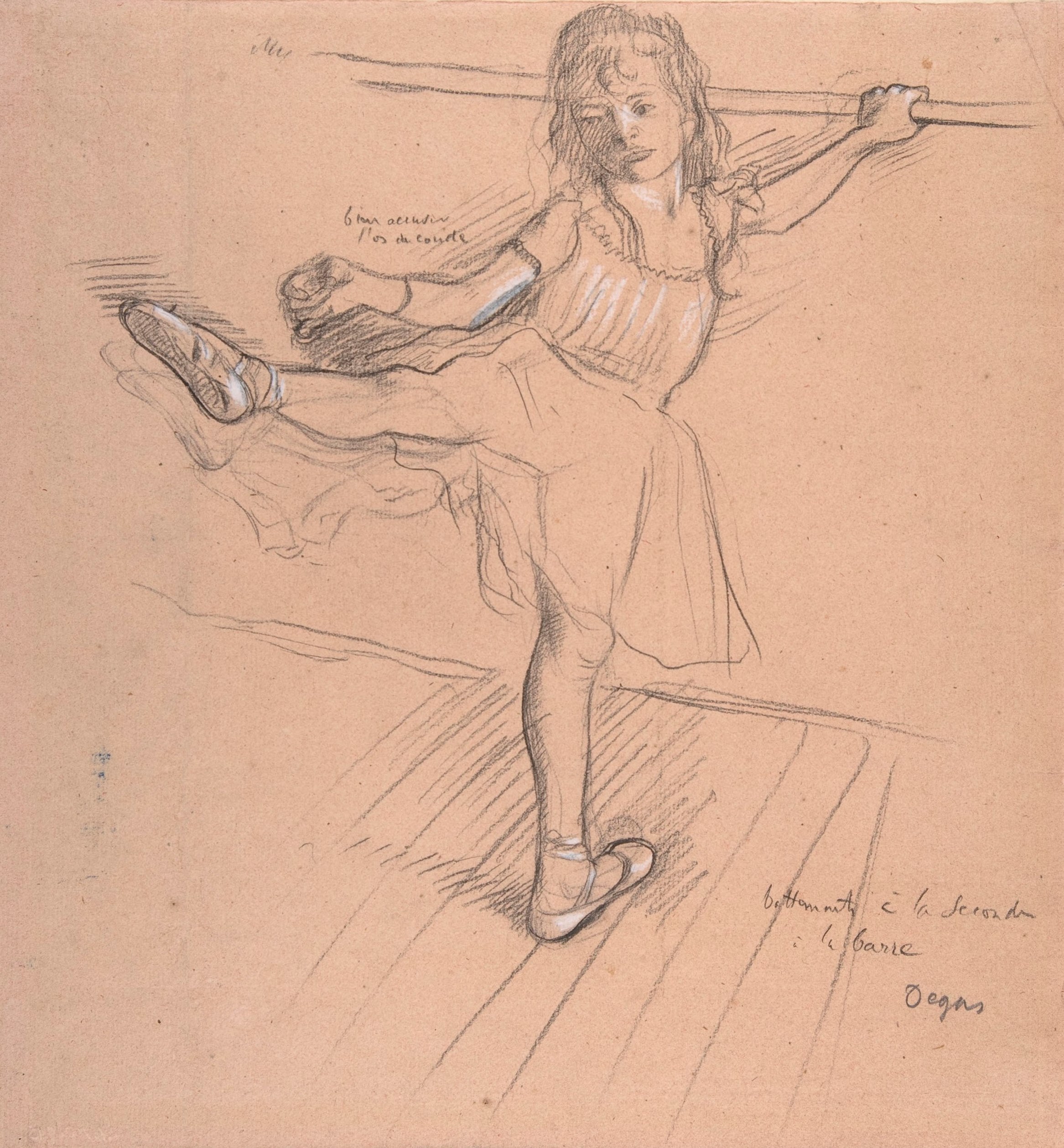 Эдгар Дега. "Девочка, практикующая у барьера". Около 1878-1789.