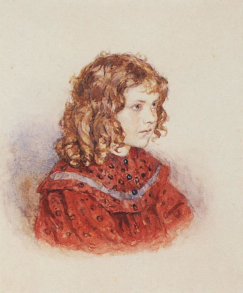Василий Суриков. Портрет девочки в красном платье. Не позднее 1896.