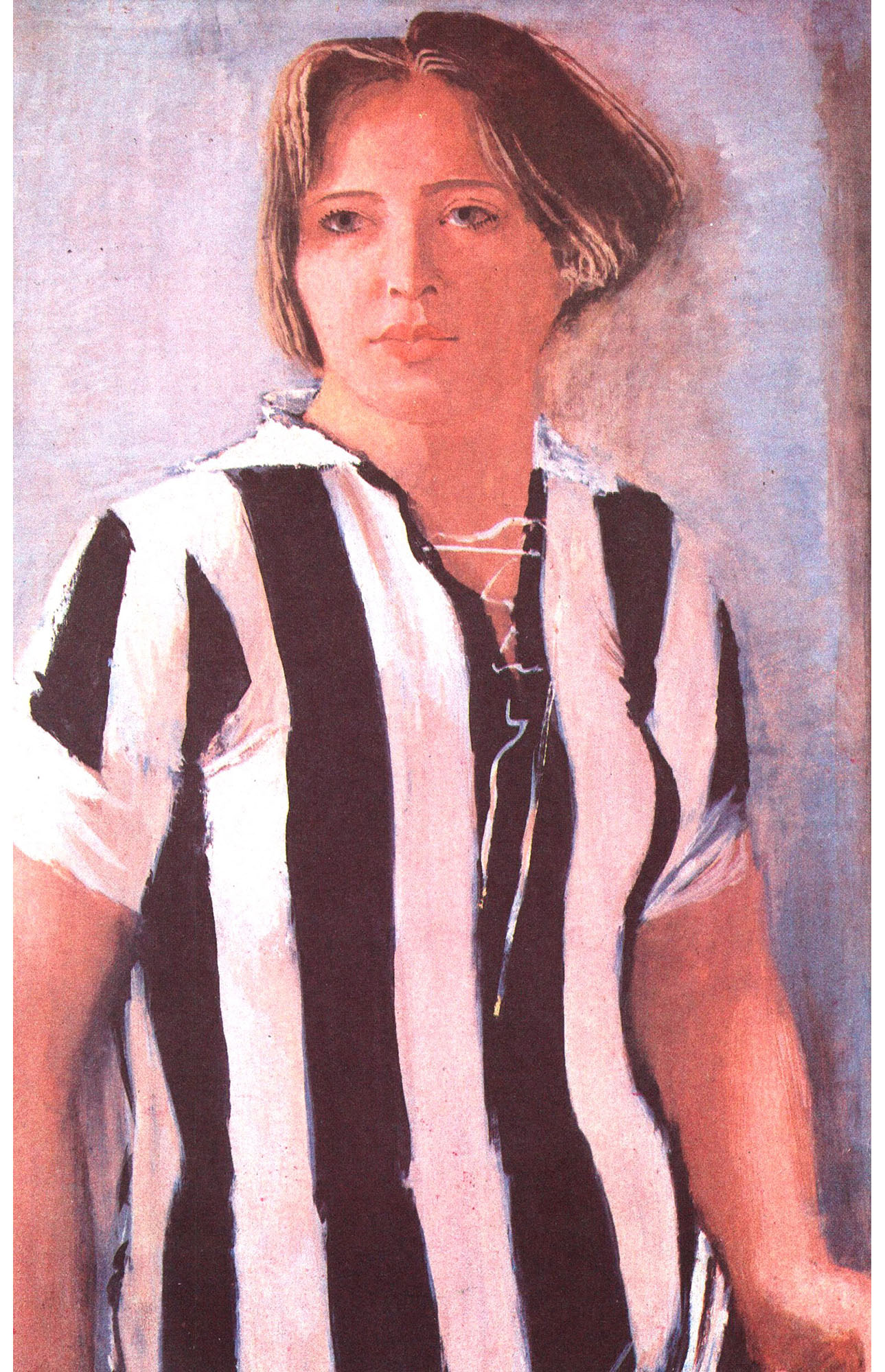 Александр Николаевич Самохвалов. "Девушка в футболке". 1932.