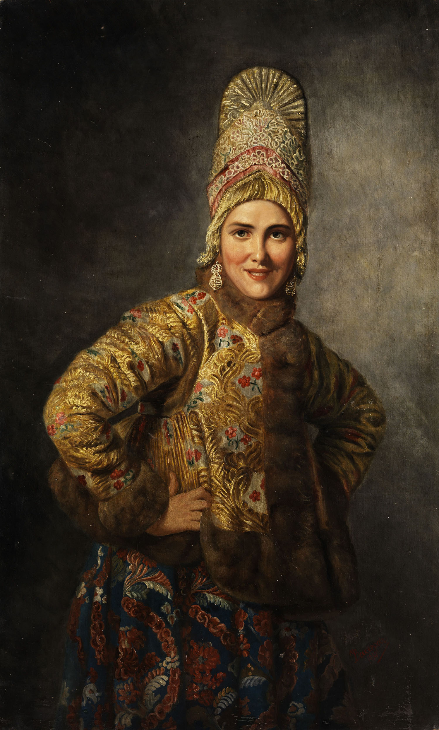 Карл Богданович Вениг. "Русская девушка". 1880.