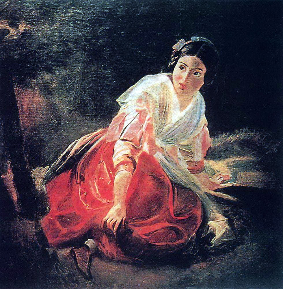 Карл Брюллов. Девушка в лесу. 1851-1852.