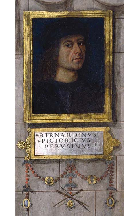 Пинтуриккио. "Автопортрет". Деталь фрески в Капелле Бальони в Спелло. 1501.