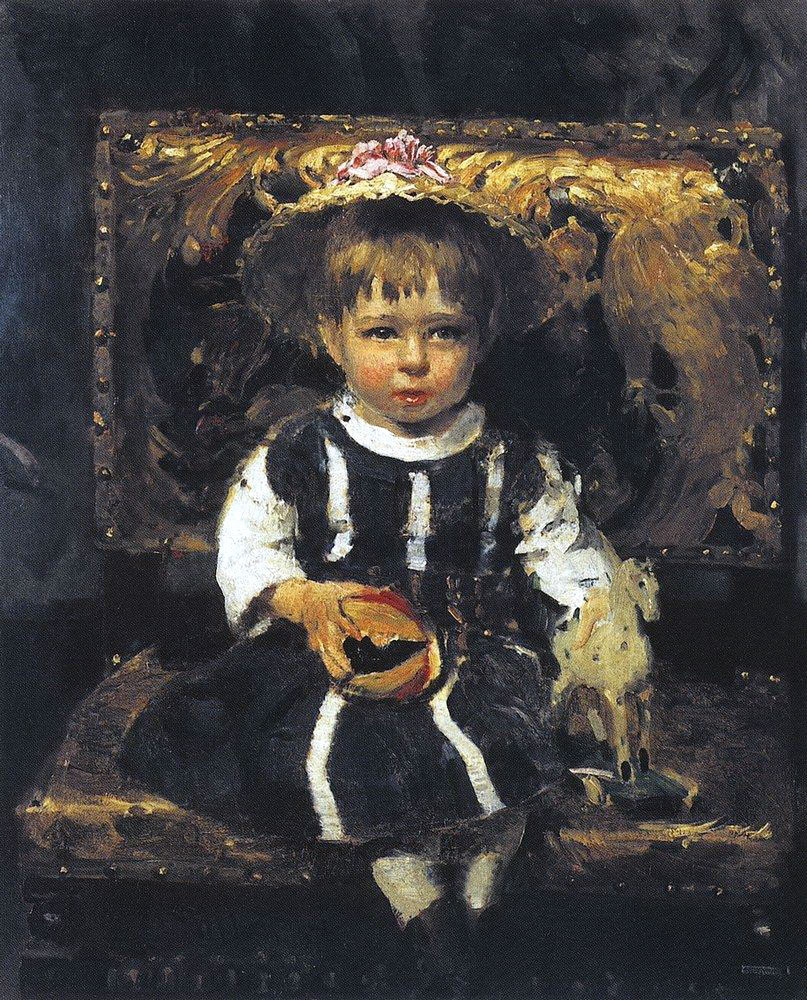 Илья Ефимович Репин. "Портрет В. И. Репиной, дочери художника, в детстве". 1874.