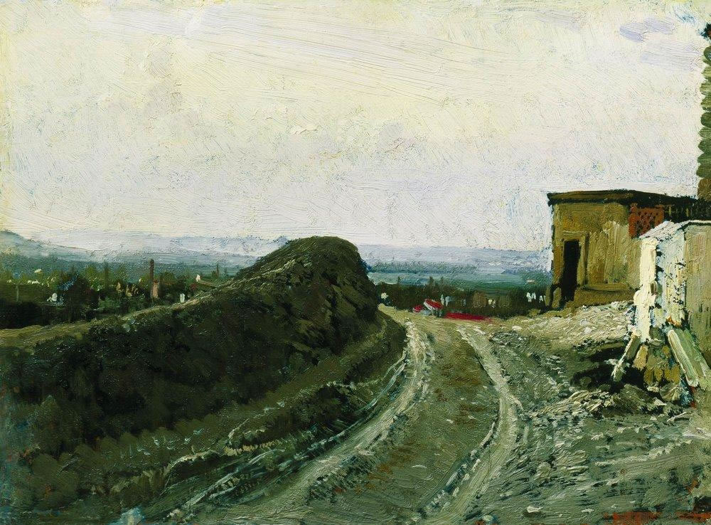 Илья репин. Дорога на Монмартр в Париже. 1875-1876.