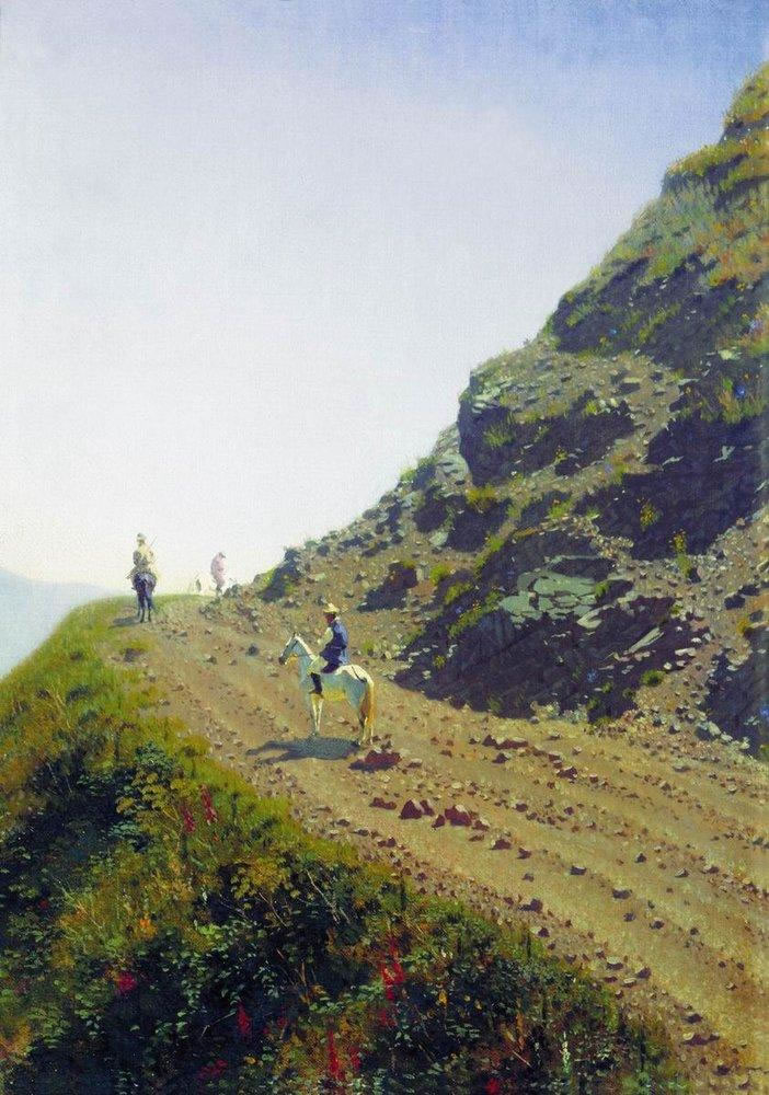 Василий Верещагин. Кочевая дорога в горах Алатау. 1869-1870.