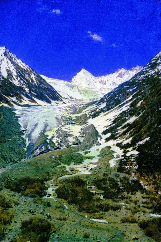 Василий Верещагин. Ледник по дороге из Кашмира в Ладакх. 1875.