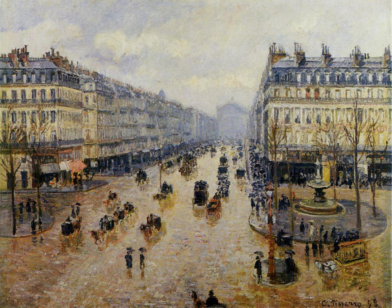 Камиль Писсарро. "Авеню Оперы. Впечатление от дождя". 1898.