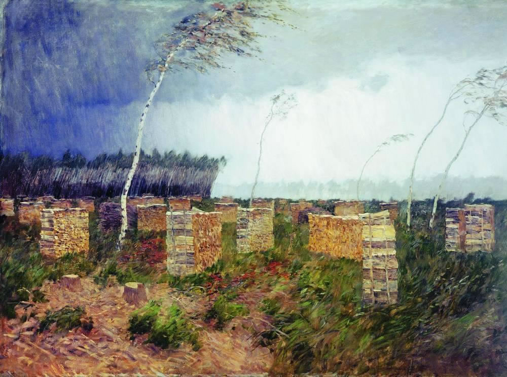 Исаак Ильич Левитан. "Буря. Дождь". 1899.