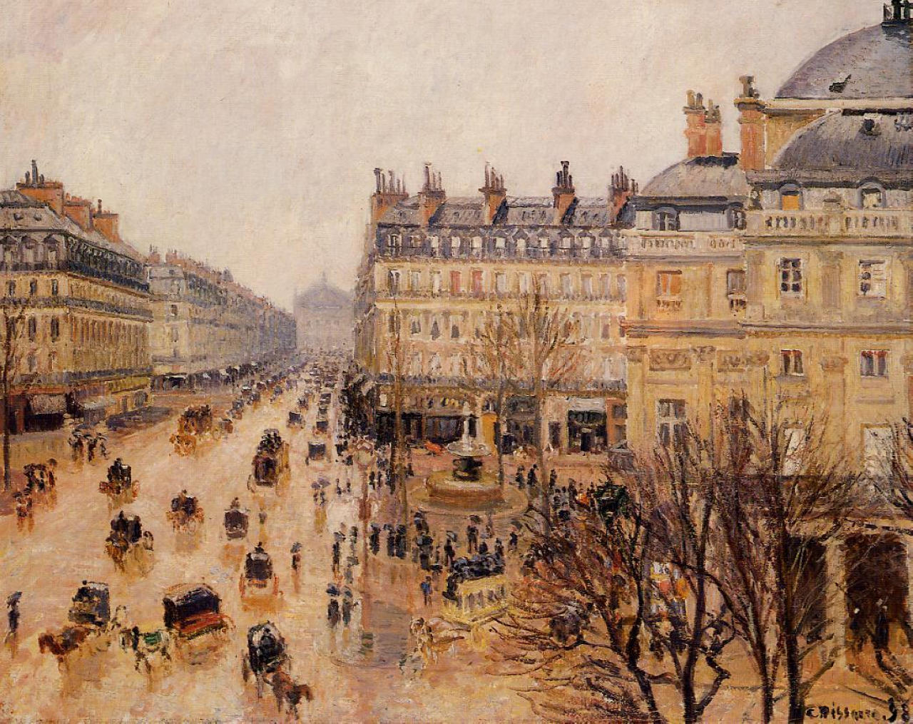 Камиль Писсарро. "Площадь Французского Театра. Впечатление от дождя". 1898.