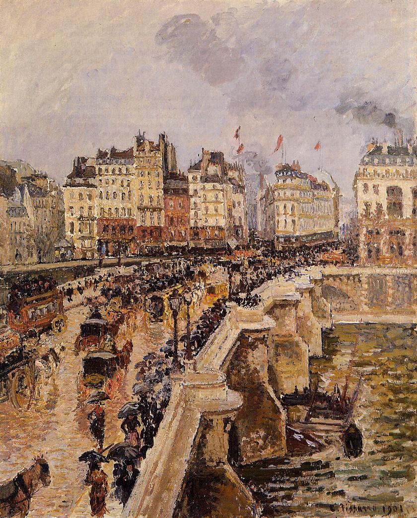 Камиль писсарро. "Мост Пон-Нёф. Дождливый день". 1901.