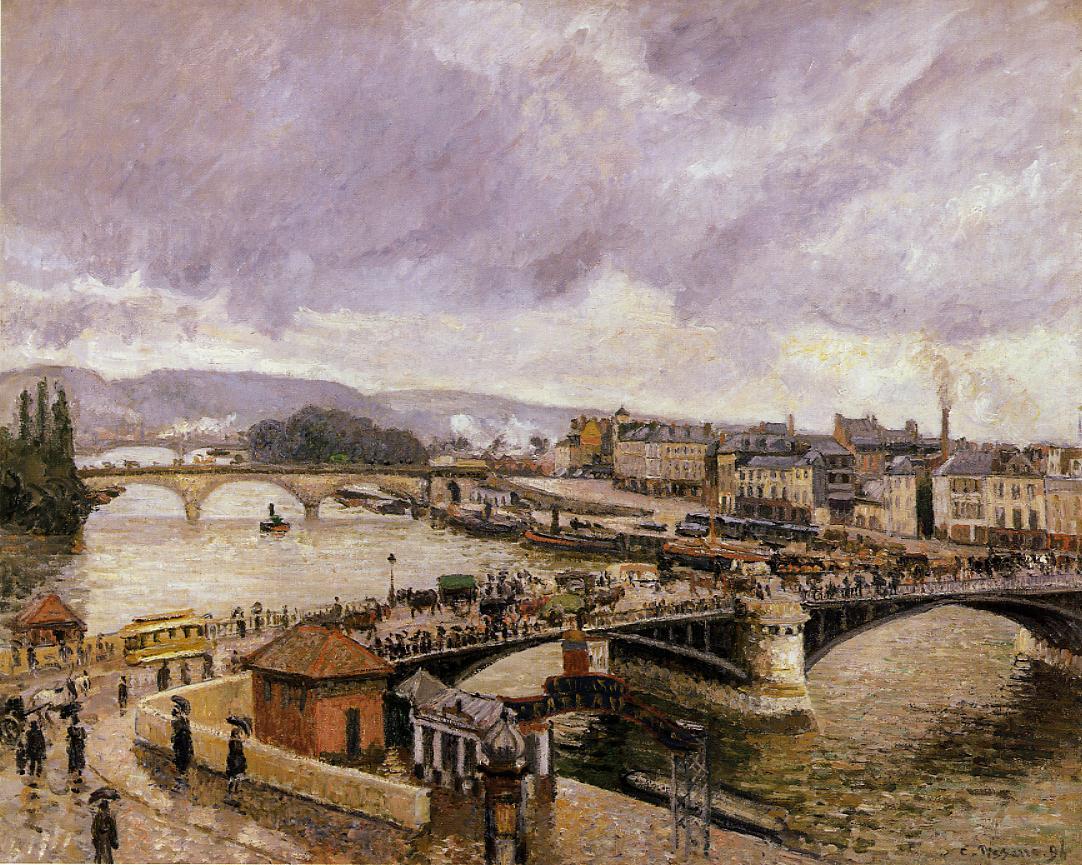 Камиль Писсарро. "Мост Буальдьё. Впечатление от дождя". 1896.