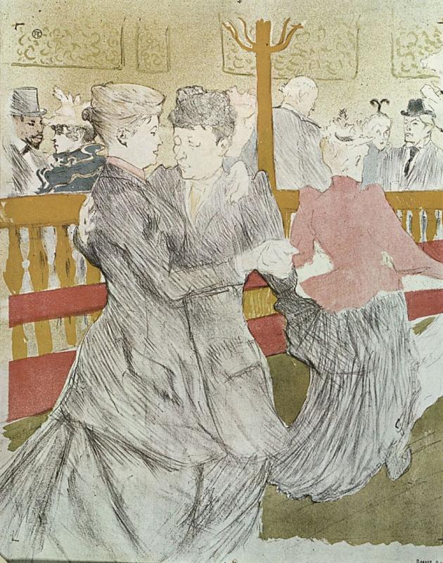 Анри де Тулуз-Лотрек. Танец в "Мулен Руж" (Две подруги). 1897.