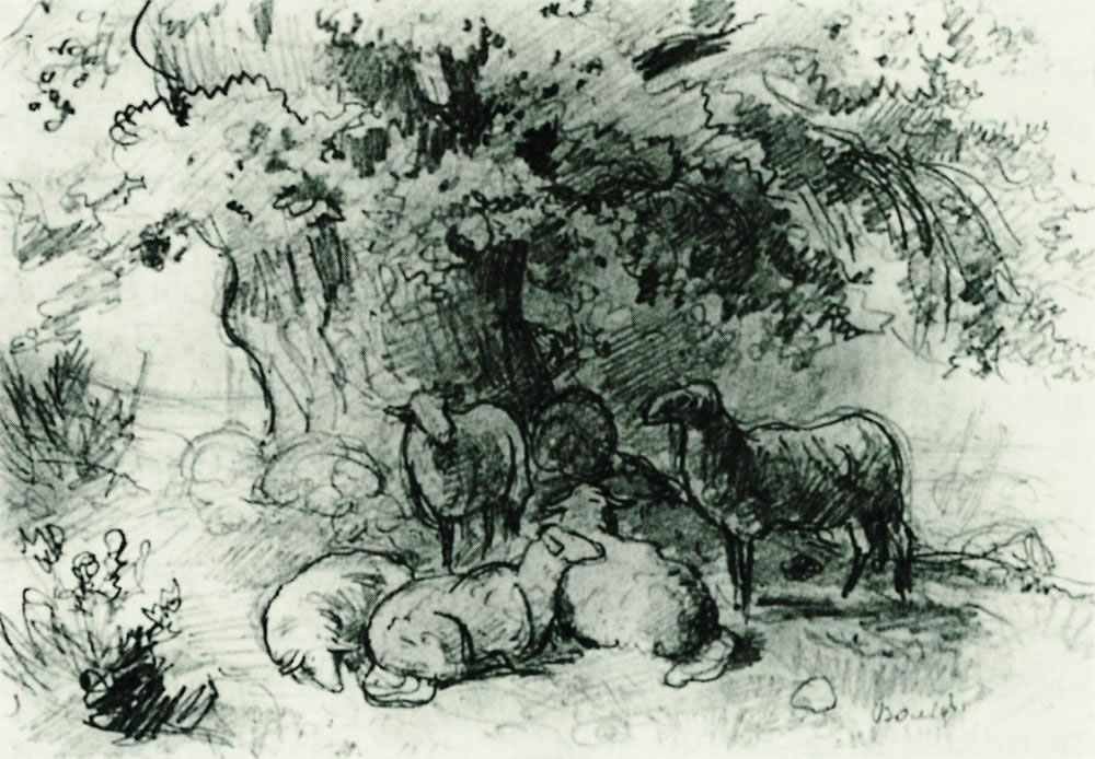 Иван Иванович Шишкин. "Стадо овец под дубом". 1863.