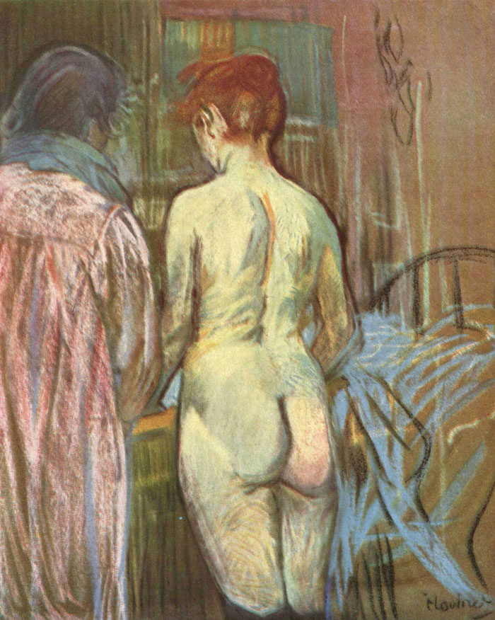 Анри де Тулуз-Лотрек. "Две девушки". около 1880-1890.